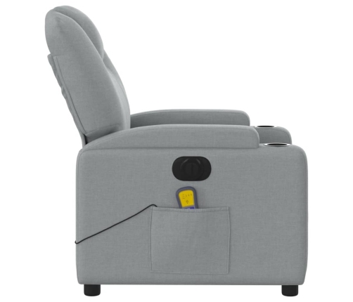 Sillón reclinable de masaje eléctrico tela gris claro