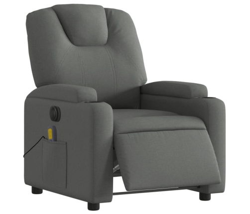 Sillón reclinable de masaje eléctrico tela gris oscuro