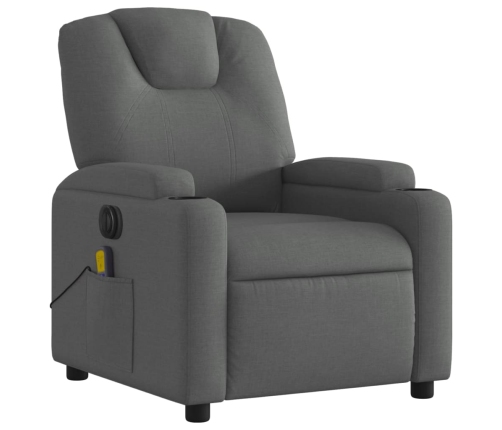 Sillón reclinable de masaje eléctrico tela gris oscuro