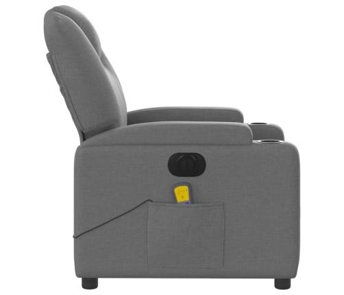 Sillón reclinable de masaje eléctrico tela gris oscuro