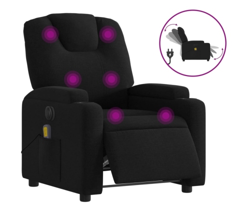 Sillón reclinable de masaje eléctrico tela negro