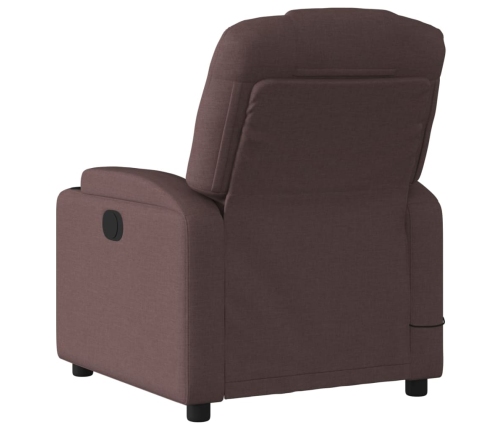 Sillón reclinable de masaje eléctrico tela marrón oscuro