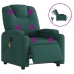 Sillón reclinable de masaje eléctrico tela verde oscuro