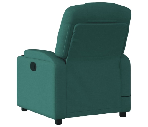 Sillón reclinable de masaje eléctrico tela verde oscuro