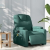 Sillón reclinable de masaje eléctrico tela verde oscuro