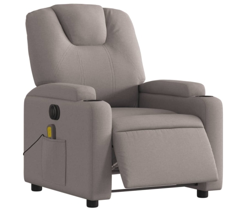 Sillón reclinable de masaje eléctrico tela gris taupe