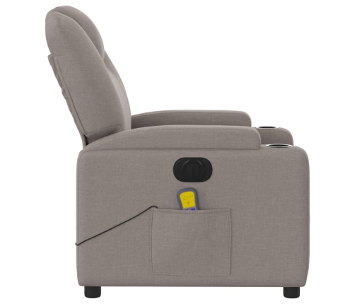 Sillón reclinable de masaje eléctrico tela gris taupe