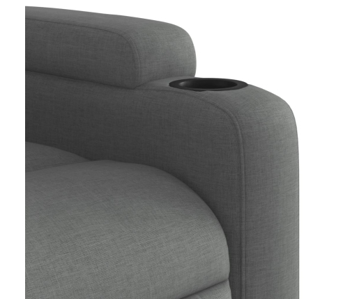 Sillón reclinable elevable de tela gris oscuro