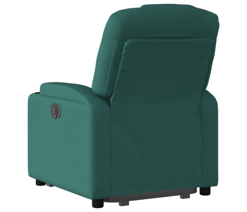 Sillón reclinable elevable tela verde oscuro