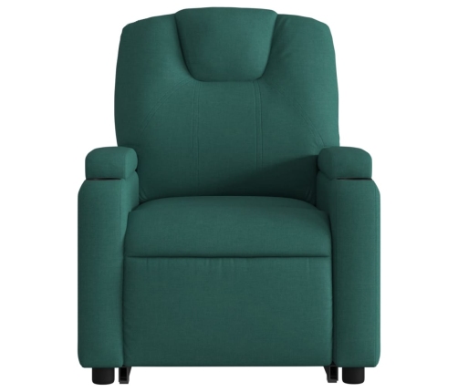 Sillón reclinable elevable tela verde oscuro