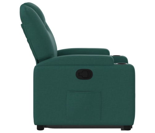 Sillón reclinable elevable tela verde oscuro