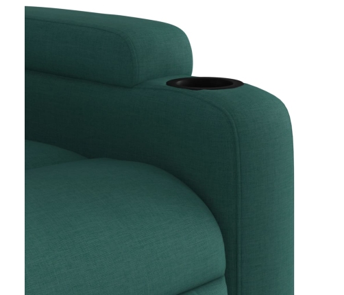 Sillón reclinable elevable tela verde oscuro