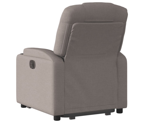 Sillón reclinable elevable tela gris taupe