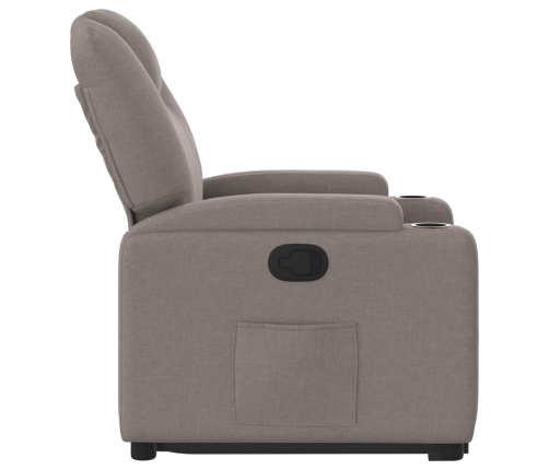 Sillón reclinable elevable tela gris taupe