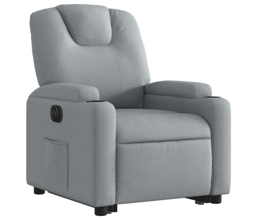 Sillón eléctrico reclinable elevable de tela gris claro