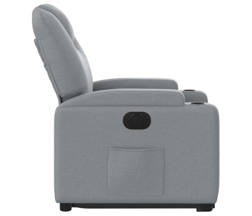 Sillón eléctrico reclinable elevable de tela gris claro