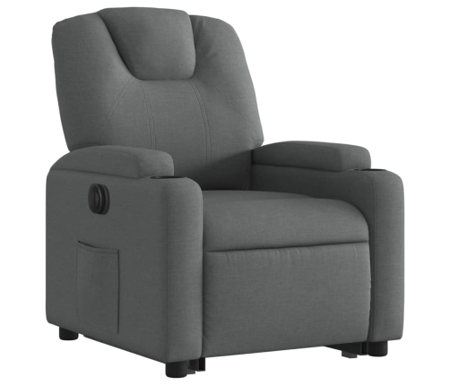 Sillón eléctrico reclinable elevable de tela gris oscuro