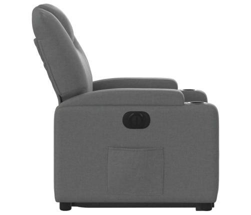 Sillón eléctrico reclinable elevable de tela gris oscuro