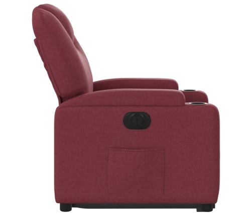 Sillón eléctrico reclinable elevable de tela rojo tinto