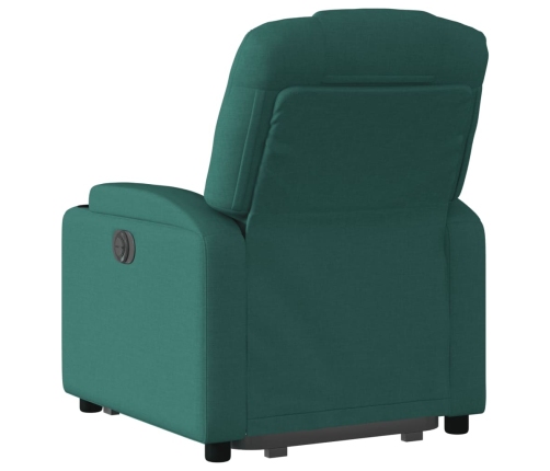 Sillón eléctrico reclinable elevable de tela verde oscuro