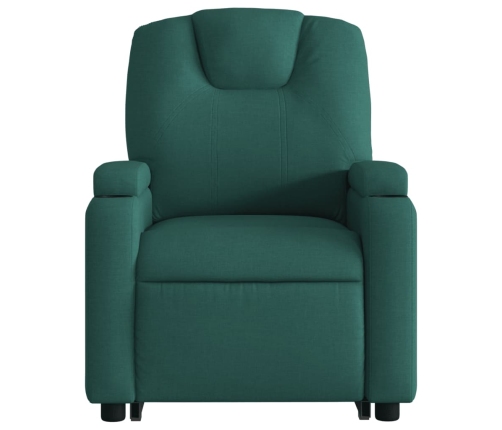 Sillón eléctrico reclinable elevable de tela verde oscuro