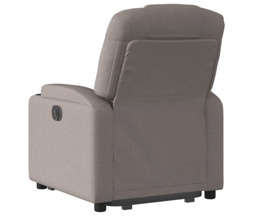 Sillón eléctrico reclinable elevable de tela gris taupe