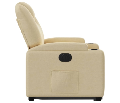 Sillón eléctrico reclinable elevable de tela color crema