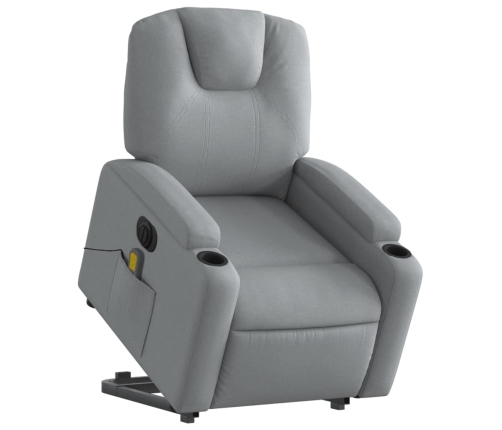 Sillón de masaje eléctrico reclinable elevable tela gris claro