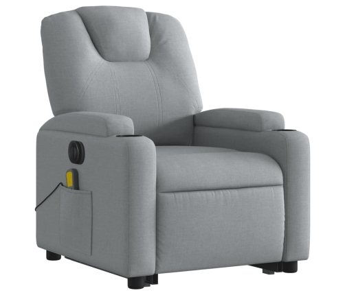 Sillón de masaje eléctrico reclinable elevable tela gris claro