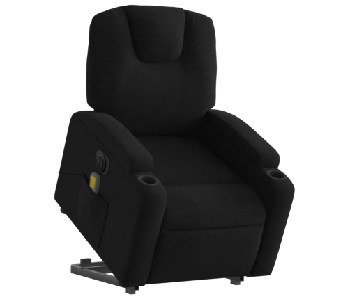 Sillón de masaje eléctrico reclinable elevable tela negro