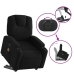 Sillón de masaje eléctrico reclinable elevable tela negro