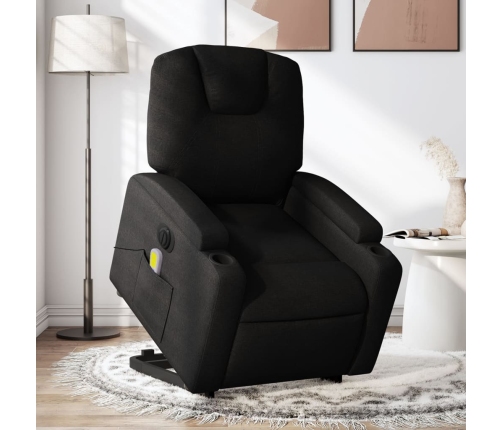 Sillón de masaje eléctrico reclinable elevable tela negro