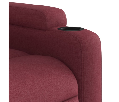 Sillón de masaje elevable eléctrico tela rojo tinto