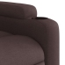 Sillón masaje eléctrico reclinable elevable tela marrón oscuro