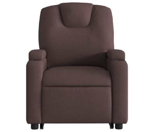 Sillón masaje eléctrico reclinable elevable tela marrón oscuro