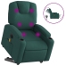 Sillón masaje eléctrico reclinable elevable tela verde oscuro