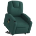 Sillón masaje eléctrico reclinable elevable tela verde oscuro