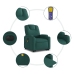 Sillón masaje eléctrico reclinable elevable tela verde oscuro