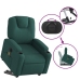 Sillón masaje eléctrico reclinable elevable tela verde oscuro