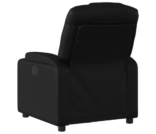 Sillón reclinable eléctrico de cuero sintético negro