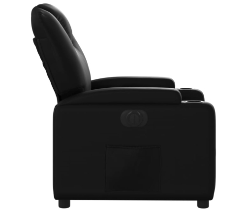 Sillón reclinable eléctrico de cuero sintético negro