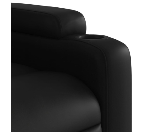 Sillón reclinable eléctrico de cuero sintético negro