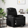 Sillón reclinable eléctrico de cuero sintético negro