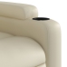 Sillón reclinable eléctrico de cuero sintético crema