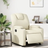 Sillón reclinable eléctrico de cuero sintético crema