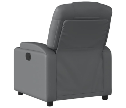 Sillón reclinable eléctrico de cuero sintético gris