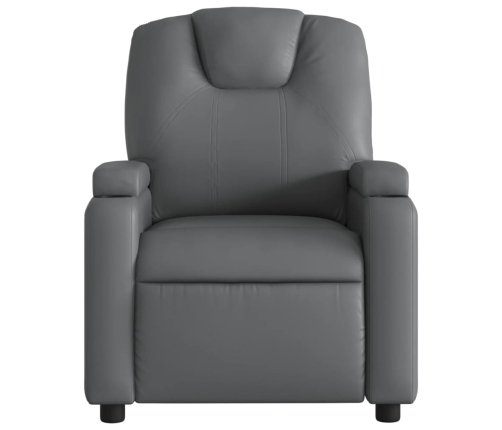 Sillón reclinable eléctrico de cuero sintético gris