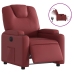 Sillón reclinable eléctrico de cuero sintético rojo tinto