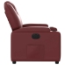 Sillón reclinable eléctrico de cuero sintético rojo tinto