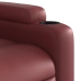 Sillón reclinable eléctrico de cuero sintético rojo tinto